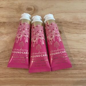 3x Bath and Body Works Strawberry Pound Cake Hand Cream